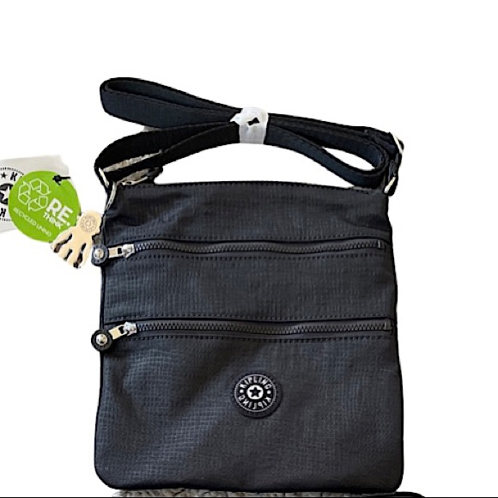 NWT New Kipling AC8041 Keiko Shoulder Mini Bag Polyamide Black Basketweave